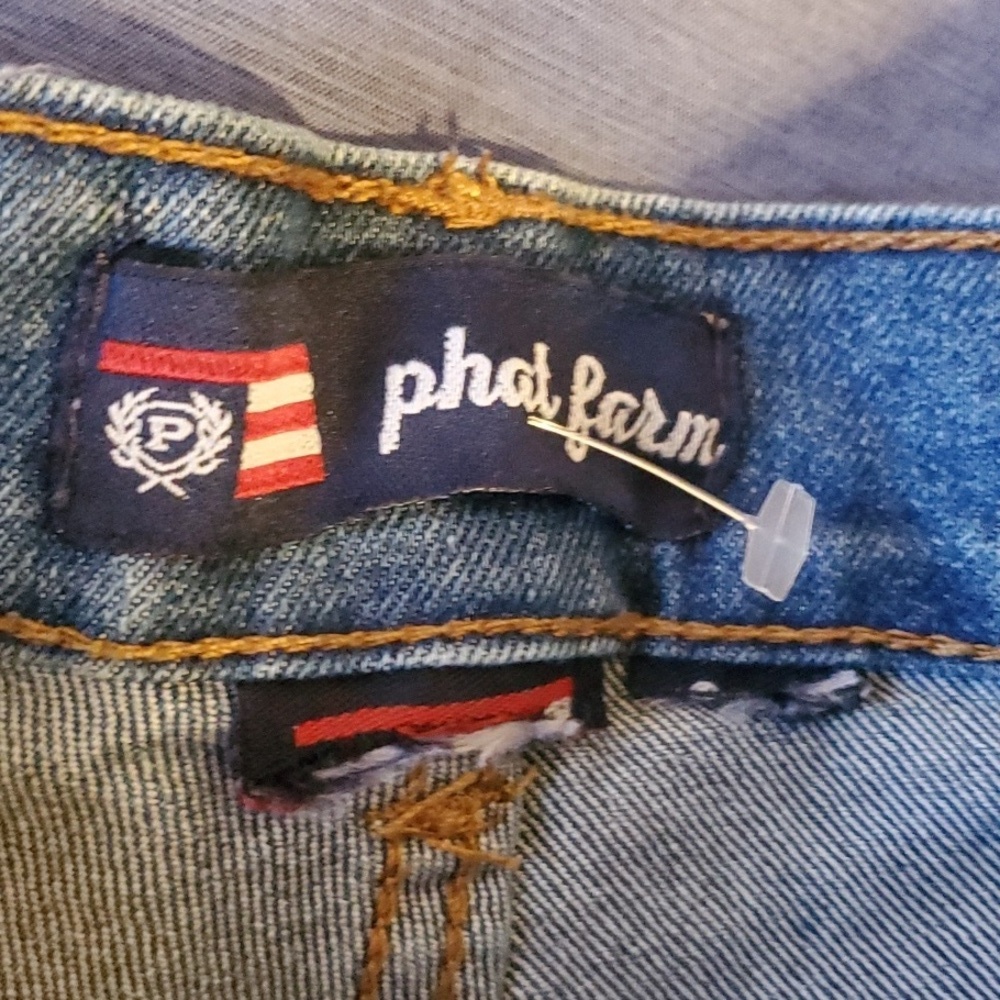Phat Farm Blue Distress Kids Shorts Size 2t Or 3t See Measurements Rip + Repair - Picture 12 of 12
